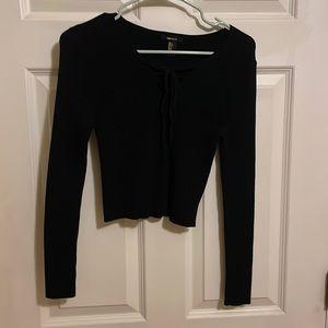 Forever 21 long sleeved black shirt with knot